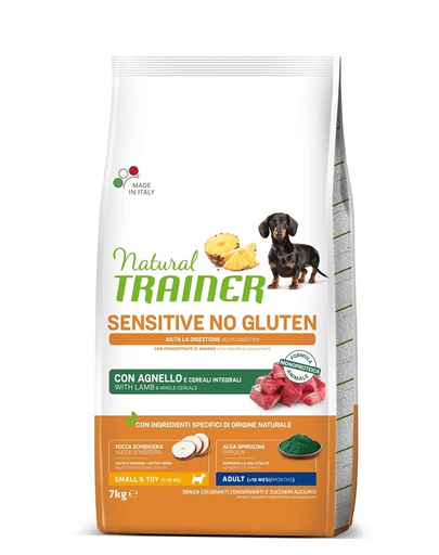 TRAINER Natural Sensitive No Gluten Small Toy Adult miel 7kg hrana caine