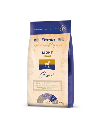 FITMIN dog maxi light Hrana uscata caini talie mare, supraponderali 12 kg