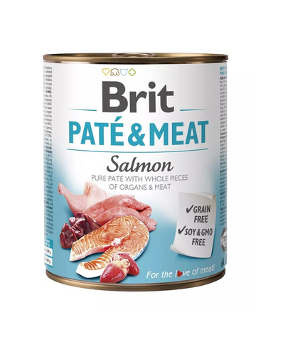 BRIT Pate&Meat salmon 800 g Hrana umeda caine adult, cu somon