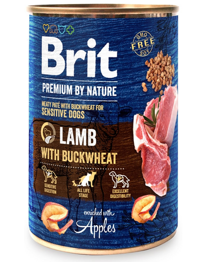 BRIT Premium by Nature Lamb and buckwheat 400 g Hrana umeda caine adult, cu miel si hrisca