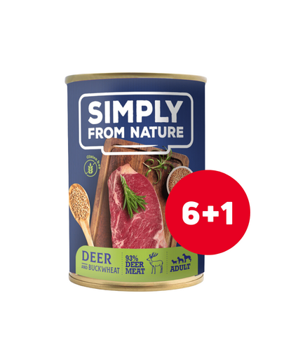 SIMPLY FROM NATURE hrana umeda caini 6 x 400 g + 1 GRATIS vanat si hrisca