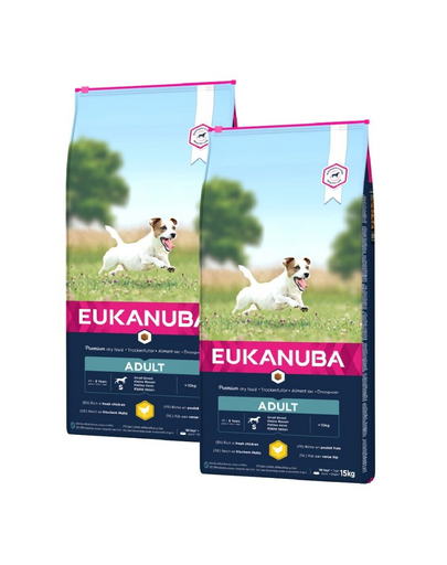 EUKANUBA Active Adult Small Breed 30 kg (2 x 15kg) hrana uscata caini adulti de talie mica, cu pui