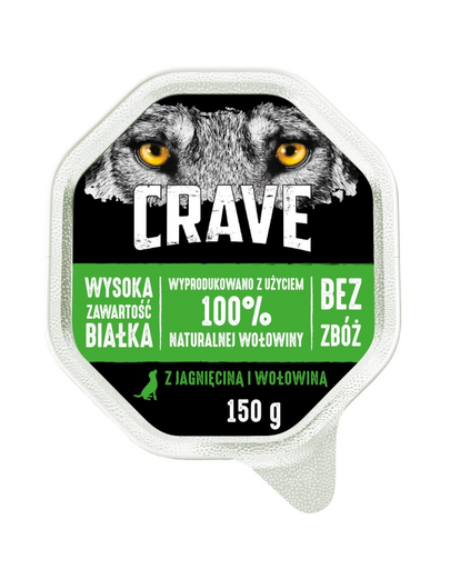 CRAVE Hrana umeda caine, chiftelute cu miel si vita 150 g