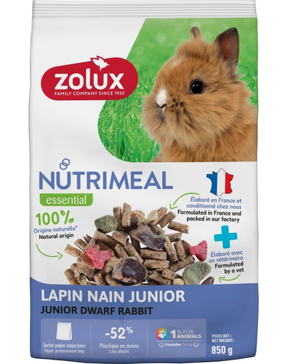 ZOLUX NUTRIMEAL 4 Hrana complexa pentru iepuri miniaturali junior 850 g