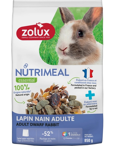 ZOLUX NUTRIMEAL 4 Mix de hrana pentru iepure miniatural adult 850 g