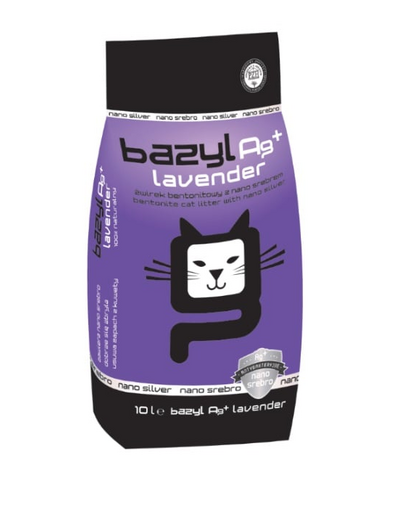 BAZYL Ag+ Lavender 10 L nisip pisici cu nanoargint si parfum de lavanda