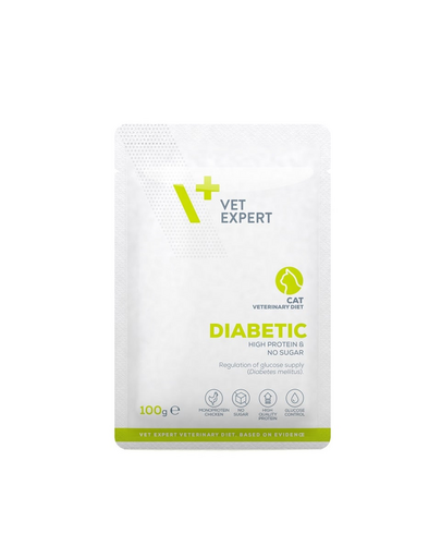 VET EXPERT Veterinary Diet Cat Diabetic 100 g plic hrana pisica