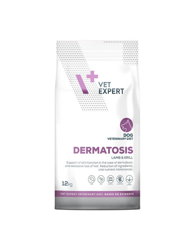 VET EXPERT Veterinary Diet Dog Dermatosis Lamb and Krill 12 kg dieta veterinara pentru caini