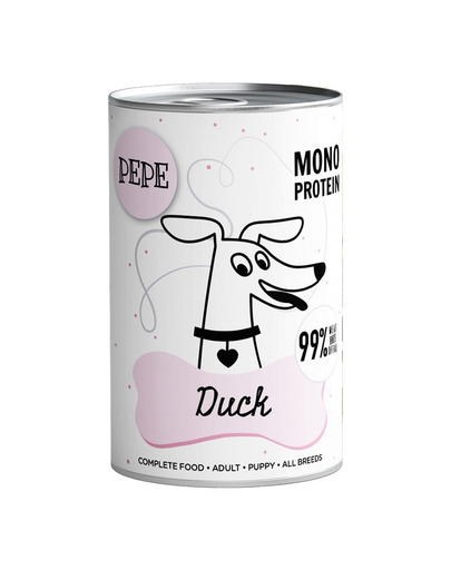 PAKA ZWIERZAKA PEPE Duck 99% rata 400 g hrana monoproteica