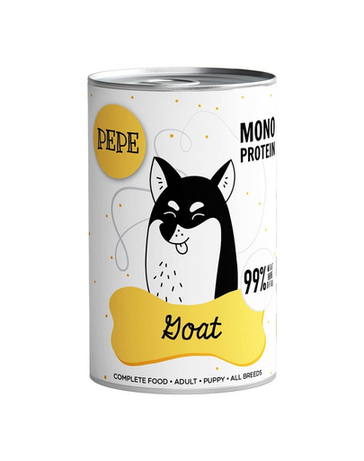 PAKA ZWIERZAKA PEPE Goat 99% (capră) 400g alimente monoproteice