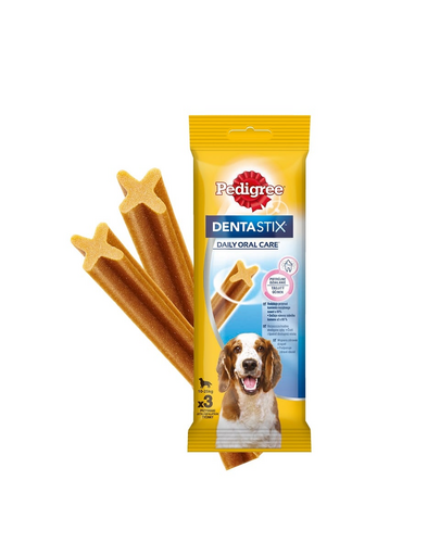 PEDIGREE DentaStix (rase medii) tratament dentar caini 3 buc - 77g