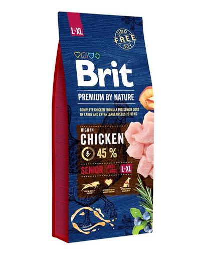 BRIT Premium By Nature Senior Large Extra Large L+XL Hrana uscata pentru caini senior de talie mare si foarte mare, cu pui 15 kg