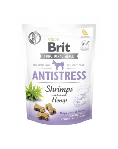 BRIT Care Dog Functional Snack Antistress recompense pentru controlul stresului la caini, creveti si canepa 150 g