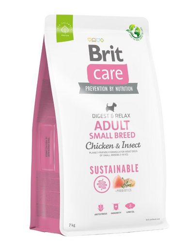 BRIT Care Dog Sustainable Adult Small Breed Hrana uscata pentru caini talie mica, cu pui si insecte 7 kg