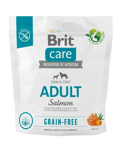 BRIT Care Grain-free Adult 1 kg Hrana uscata caini, cu somon si cartofi