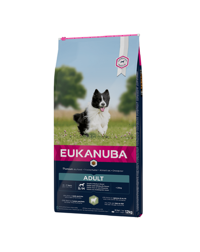 EUKANUBA Adult Small&Medium Breeds Lamb&Rice hrana uscata caini adulti talie mica/medie 12 kg