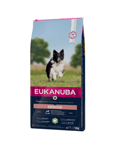 EUKANUBA Senior Small&Medium Lamb & Rice hrana uscata caini seniori 12 kg