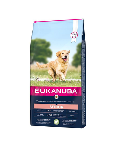 EUKANUBA Dog Base Senior Large Breeds Lamb & Rice hrana uscata caini seniori talie mare, miel si orez 2.5 kg