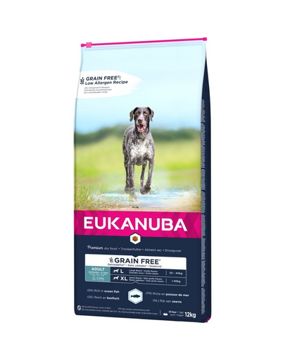 EUKANUBA Grain Free hrana uscata fara cereale pentru caini adulti talie mare 12 kg