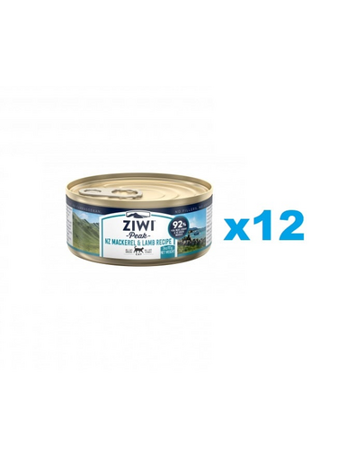 ZIWIPEAK Cat Mackerel&Lamb set conserve pisici 12 x 85 g cu macrou si miel