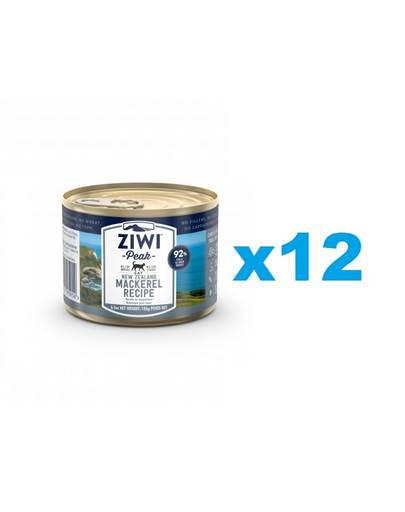 ZIWIPEAK Cat Mackerel 12 x 185 g hrana cu macrou pentru pisica