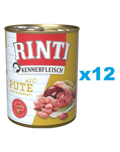 RINTI Kennerfleisch Turkey curcan 12x400 g hrana caini