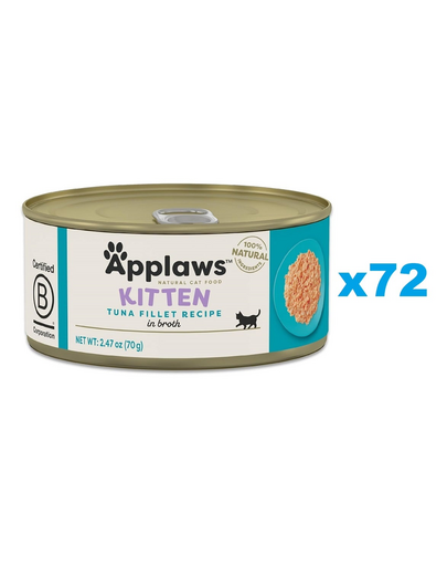 APPLAWS Cat Kitten Tuna in Broth Set conserve pentru pisoi, cu ton in sos 72x70 g