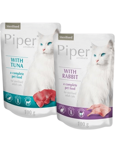 PIPER Sterilised plicuri cu iepure si ton 24x100 g pentru pisici dupa sterilizare