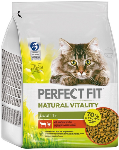 PERFECT FIT Natural Vitality 3x2,4 kg mancare pisica adulta cu pui si vita