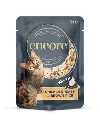 ENCORE Cat 16x70g hrana in sos pentru pisici, pui cu orez brun