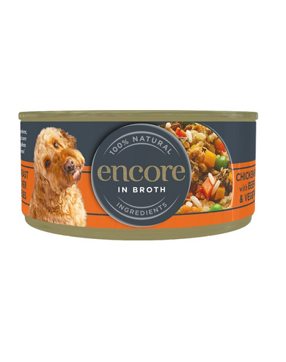 ENCORE Dog conserve pentru caini 12x156g pui cu ficat de vita si legume in sos