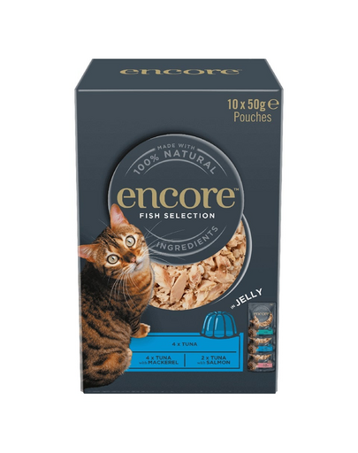 ENCORE Cat Multipak 20x50g mix arome peste in jeleu pentru pisici