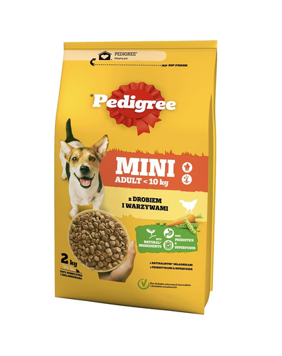 PEDIGREE Adult MINI 2kg carne de pasare si legume hrana uscata caini adulti rase mici