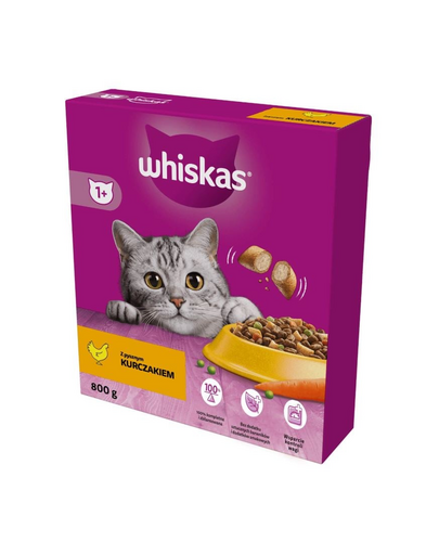 WHISKAS Adult+1 Hrana pisici adulte, cu pui 800g