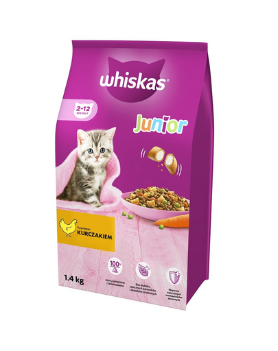 WHISKAS Junior 1,4 kg Hrana uscata pisoi, cu pui