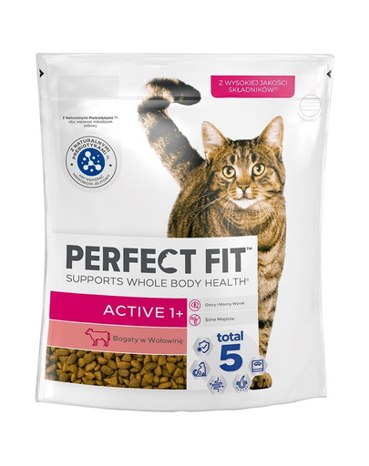 PERFECT FIT Active 1+ Mancare uscata cu carne de vita pentru pisici 750g