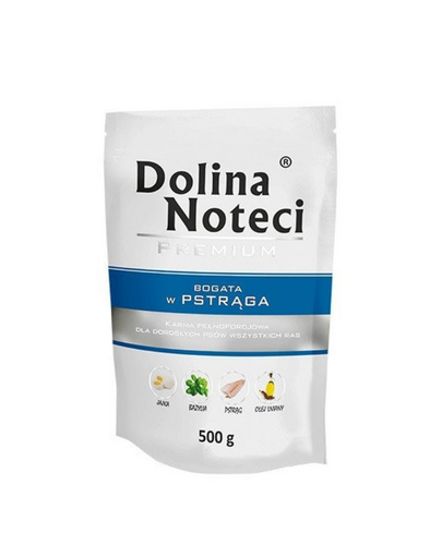 DOLINA NOTECI Premium Plic hrana umeda caini, bogata in pastrav 500 g