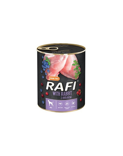 RAFI Hrana umeda caini, iepure, afine si merisor 400g