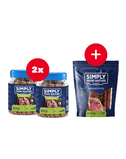 SIMPLY FROM NATURE Smart Bites recompense cu rata 2 x 130 g + snack GRATIS