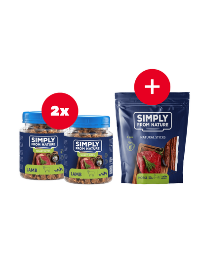 SIMPLY FROM NATURE Smart Bites recompensa cu miel 2 x 130 g + snack GRATIS