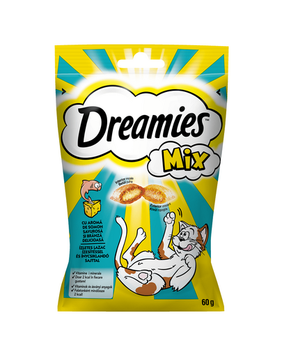 DREAMIES Gustari pisici, cu somon si branza 60 g