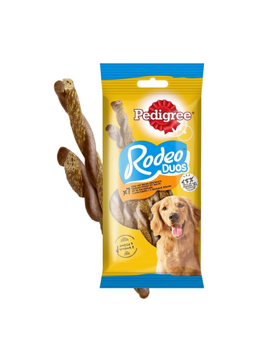 PEDIGREE Rodeo Duos 123g  Batoane caine, cu pui si bacon