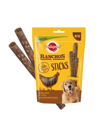 PEDIGREE Ranchos Sticks 60 g Recompense cu pui, pentru caini