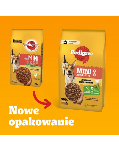 PEDIGREE Adult MINI 2kg carne de pasare si legume hrana uscata caini adulti rase mici