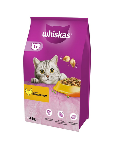 WHISKAS 1,4 kg hrana completa pentru pisici cu pui delicios