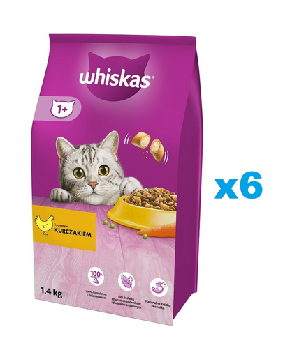 WHISKAS Adult 6x1,4 kg hrana pisici adulte, cu pui