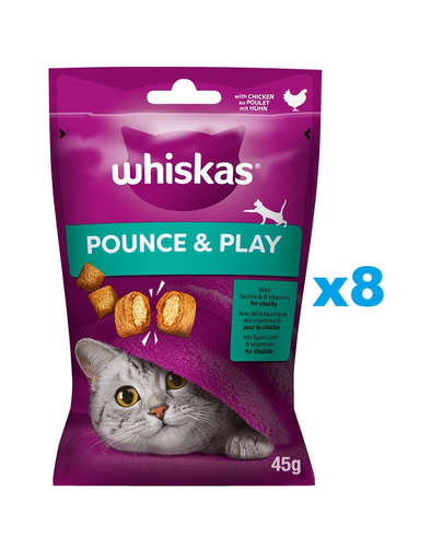 WHISKAS Energie si Vitalitate 8x45 g recompensa pisici cu pui