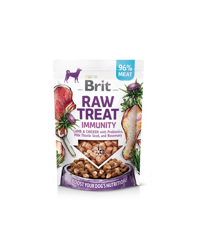 BRIT Recompensa Raw Treat Freeze Dried Immunity 40 g miel si pui liofilizat cu probiotice pentru caini