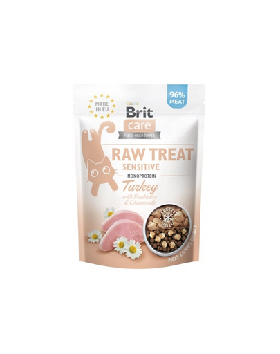 BRIT Care Raw Treat Freeze Dried Sensitive 40 g recompensa pisici cu probiotice, liofilizate