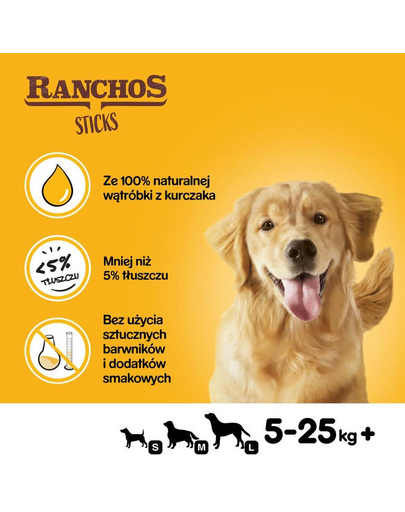 PEDIGREE Ranchos Sticks 60 g Recompense cu pui, pentru caini